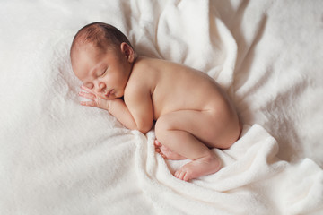 Newborn sleeping baby boy