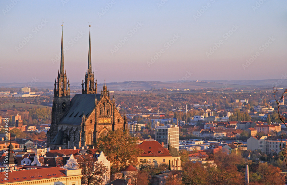 Obraz na płótnie Cathedral of St. Peter and Paul with other buildings w salonie