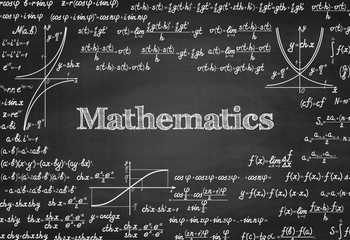 Mathematical vector seamless pattern on blackboard