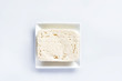 Tofu, fresh block of tofu on white background