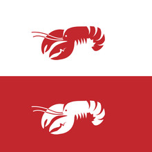 Red Lobster On White And Red Background
