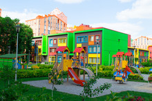 Modern And Colorful Kindergarten School Building