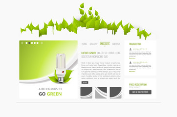 eco abstract minimalistic website template or interface. vector graphics.