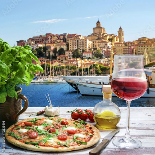Pizza Und Wein Im Hafen Von Imperia Italien Buy This Stock Photo And Explore Similar Images At Adobe Stock Adobe Stock
