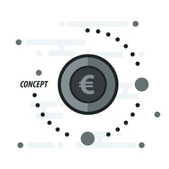 Wall Mural - euro coin concept black