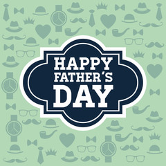 Poster - Happy Fathers day design. vintage icon. Colorful illustration