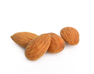 Wall Mural - almonds isolated on the white background