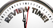 © iQoncept - Review Time Clock Evaluation Rating Words 3d Illustration