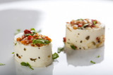 Fototapeta Londyn - Appetizers with cheese and various ingredients