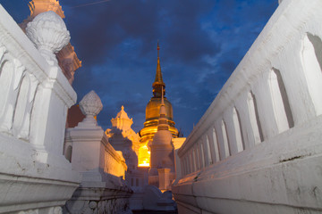 Wall Mural - golden pagoda in wat suan dok temple, chiang mai, thailand