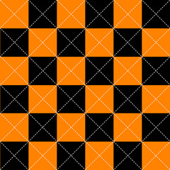 Wall Mural - Orange Black White Chess Board Diamond Background Vector Illustration