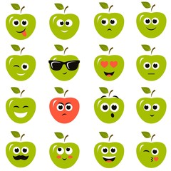 Wall Mural - apple smiley faces