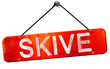 © Argus - Skive, 3D rendering, a red hanging sign