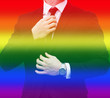 businessman with rainbow colors for gay pride