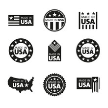Vector Set Of Made In The USA Labels
