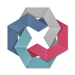 Canvas Print - stylized abstract origami element for design