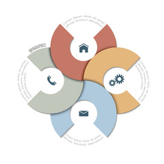 Wall Mural - paper round design template for infographics and website templat