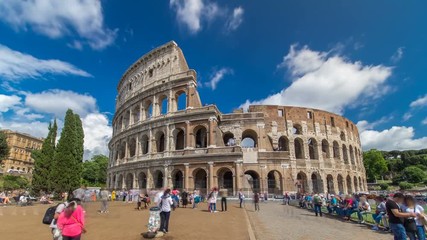 Sticker - The Colosseum or Coliseum timelapse hyperlapse, also known as the Flavian Amphitheatre in Rome, Italy