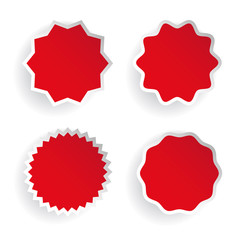 Canvas Print - Star label vector set red