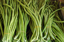 Detail Of Chinese Long Beans At Market