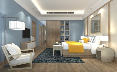 3D illustration bedroom Interior