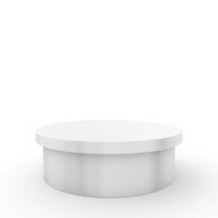 Empty podium and place on white background. 3d rendering