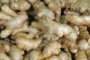 Wall Mural - Detail of ginger piled in market place