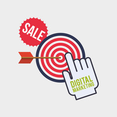 Sticker - Digital Marketing design. Ecommerce icon. Isolated illustration