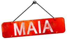 Maia, 3D Rendering, A Red Hanging Sign