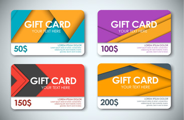 Wall Mural - set of gift cards in the style of the material design
