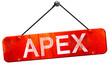 apex, 3D rendering, a red hanging sign