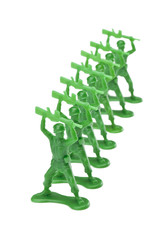 Wall Mural - pieces of green toy soldiers