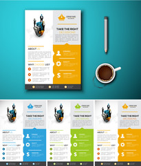 Corporate flyer. File contains text editable AI and PSD, EPS10,JPEG and free font link.