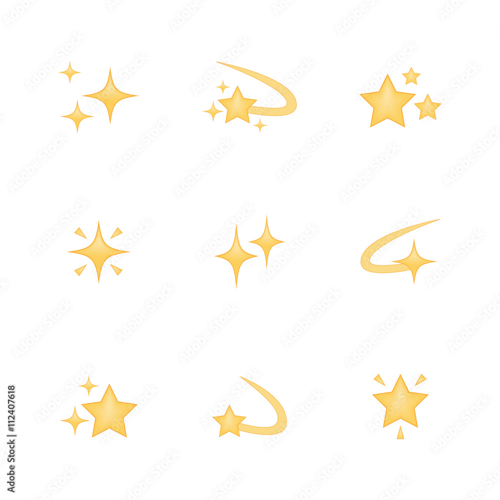 Set of star icon vector isolated on white background. Emoji vector ...