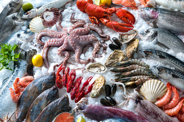 Wall Mural - Seafood on ice