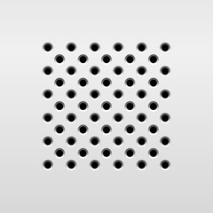 Wall Mural - abstract audio speaker template, dynamic with perforated grill pattern and white background for desi