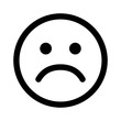 Sad smiley face or emoticon line art icon for apps and websites