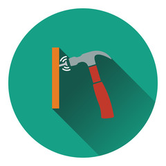 Sticker - Icon of hammer beat to nail