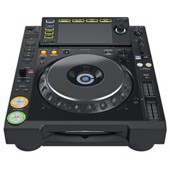 Wall Mural - Digital dj turntable mixer with buttons control parameters. 3D graphic