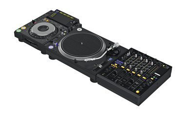 Wall Mural - Set black mixer dj music professional, digital equipment. 3D graphic