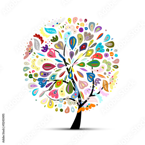 Floral tree for your design Poster Mural XXL