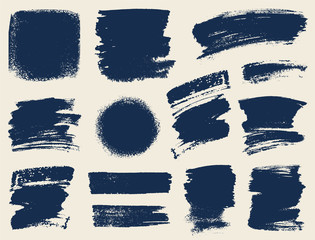 vector set of hand drawn brush strokes and stains.