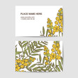 visit card template with senna  flowers for florist salon
