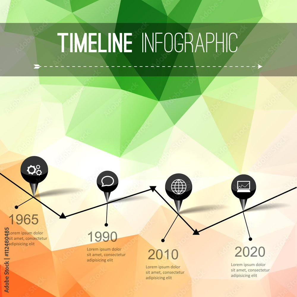 Infographic timeline design, concept - template with points. Idea to ...