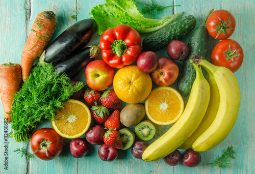 Nowoczesny obraz na płótnie Fruits and vegetables