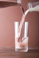 Canvas Print - mixing chocolate milk shake