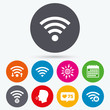 © blankstock - Wifi Wireless Network icons. Wi-fi zone locked.