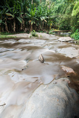 Canvas Print - Water Flowing at Mae Sa Waterfall