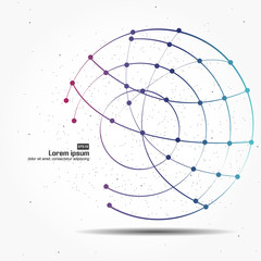 Point and curve constructed the sphere wireframe