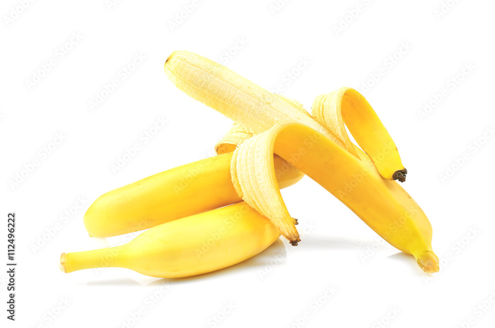 Fresh ripe banana on white background